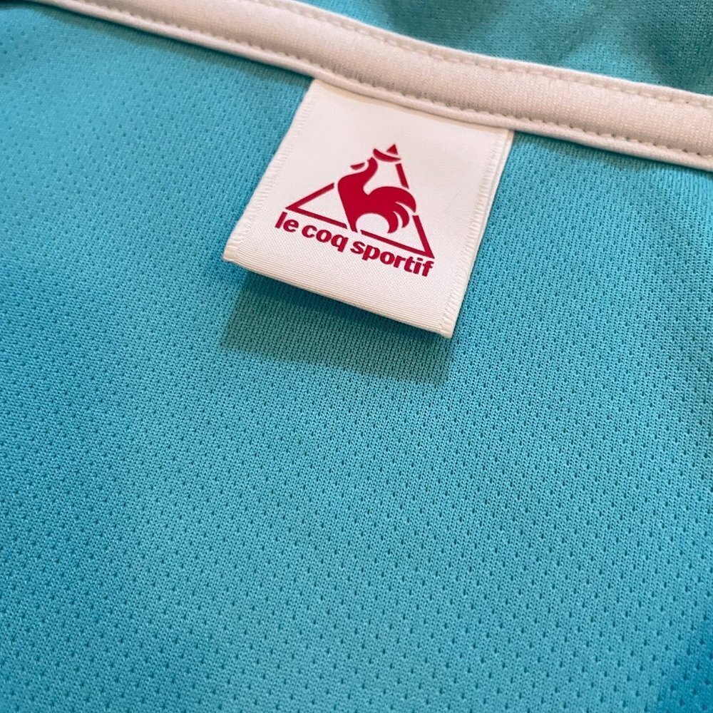 NWOT Le Coq Sportif Blue V-Neck Polo - Picture 7 of 11